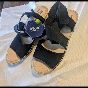 Kohl's Black Espadrille Sandals with Ortholite Insoles